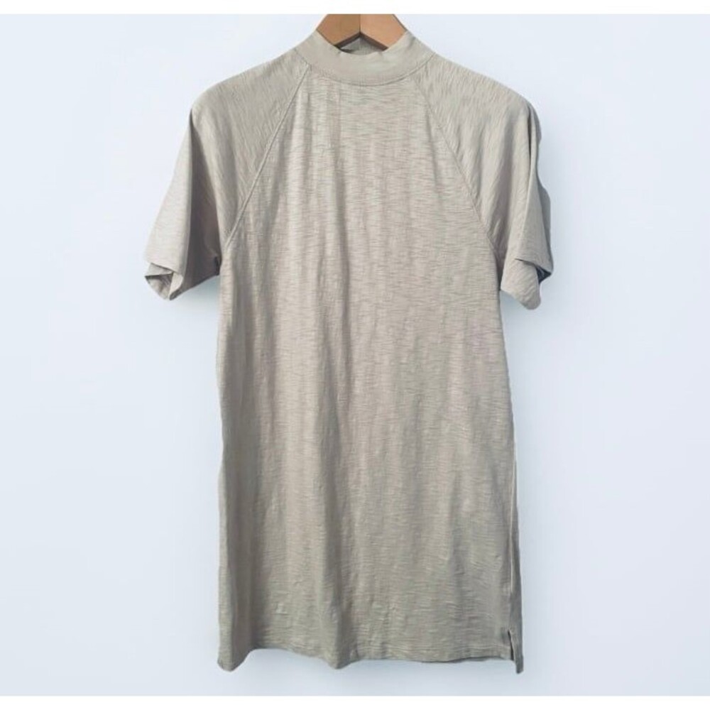 NWT Universal Thread Mock Neck Light Oatmeal Beige T Shirt Dress Size XS